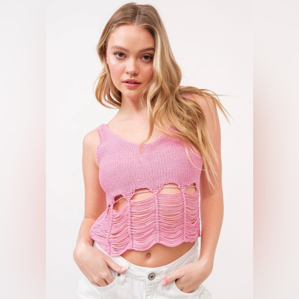 Pink Knit Women's Top